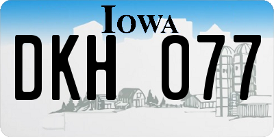 IA license plate DKH077
