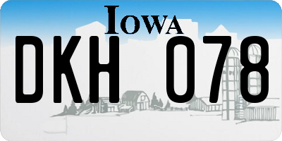IA license plate DKH078
