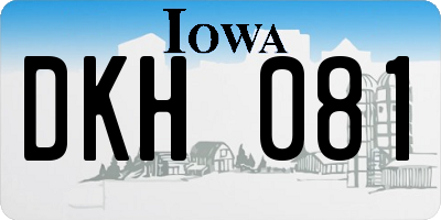 IA license plate DKH081