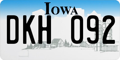 IA license plate DKH092
