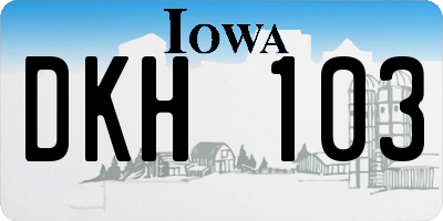 IA license plate DKH103
