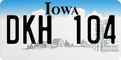 IA license plate DKH104