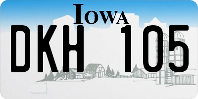 IA license plate DKH105