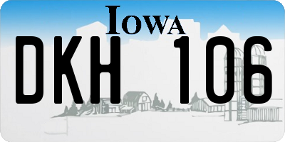 IA license plate DKH106