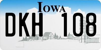 IA license plate DKH108