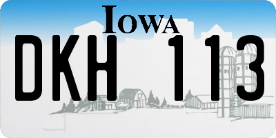 IA license plate DKH113