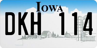 IA license plate DKH114