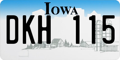 IA license plate DKH115
