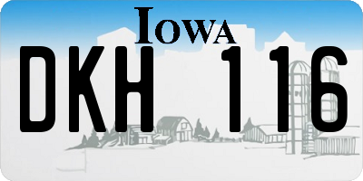 IA license plate DKH116