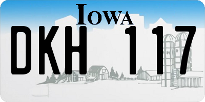IA license plate DKH117