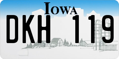 IA license plate DKH119