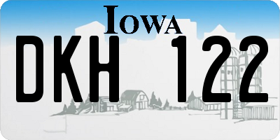 IA license plate DKH122