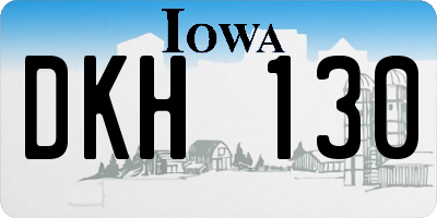 IA license plate DKH130