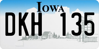 IA license plate DKH135