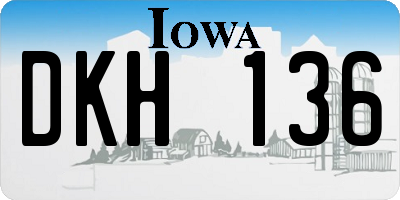 IA license plate DKH136