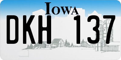 IA license plate DKH137