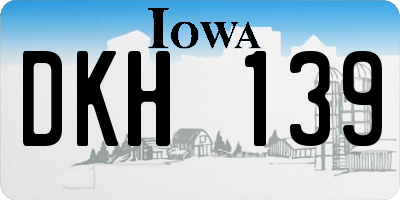 IA license plate DKH139