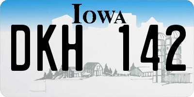 IA license plate DKH142