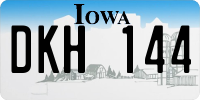 IA license plate DKH144