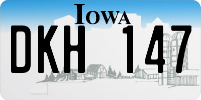 IA license plate DKH147