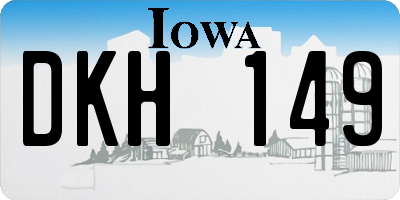 IA license plate DKH149