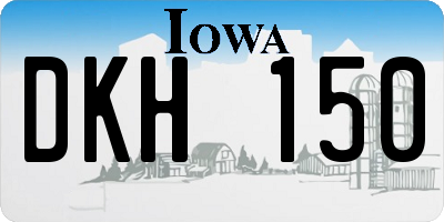 IA license plate DKH150