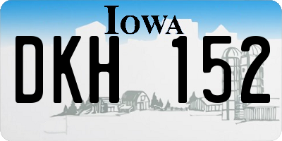 IA license plate DKH152