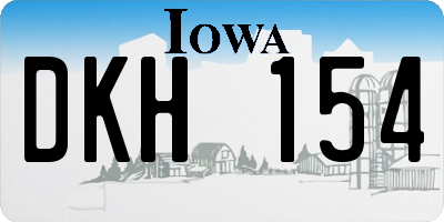 IA license plate DKH154