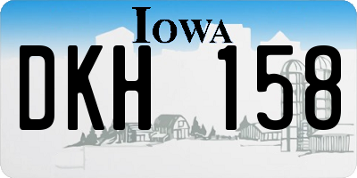 IA license plate DKH158