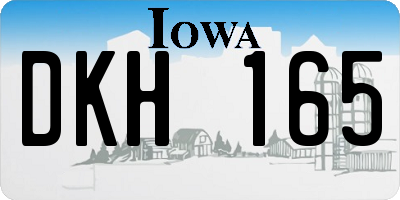 IA license plate DKH165