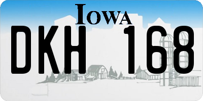 IA license plate DKH168