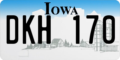 IA license plate DKH170
