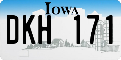IA license plate DKH171