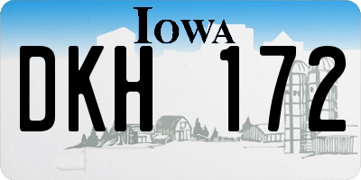 IA license plate DKH172