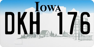 IA license plate DKH176