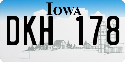 IA license plate DKH178