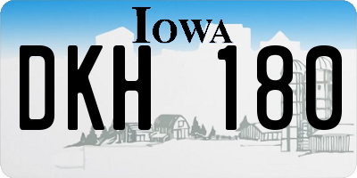 IA license plate DKH180