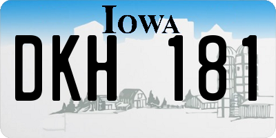 IA license plate DKH181