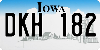 IA license plate DKH182