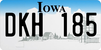 IA license plate DKH185
