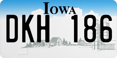 IA license plate DKH186
