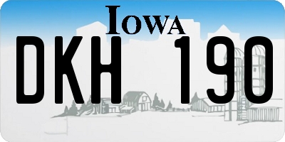 IA license plate DKH190
