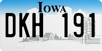 IA license plate DKH191