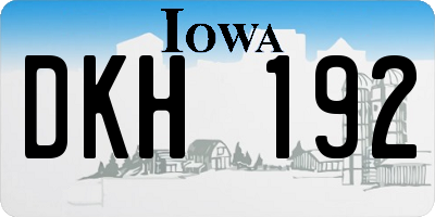 IA license plate DKH192