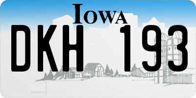 IA license plate DKH193