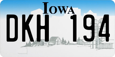IA license plate DKH194