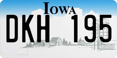 IA license plate DKH195
