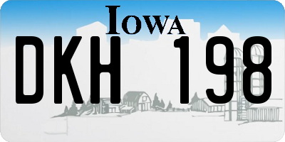 IA license plate DKH198