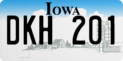 IA license plate DKH201