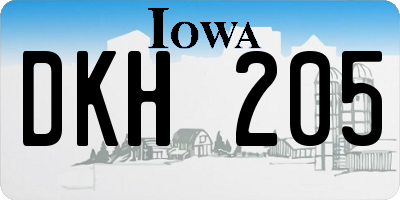IA license plate DKH205